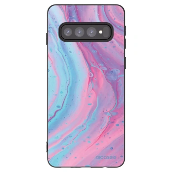 Picasee silikonový černý obal pro Samsung Galaxy S10 G973 - Pink liquid