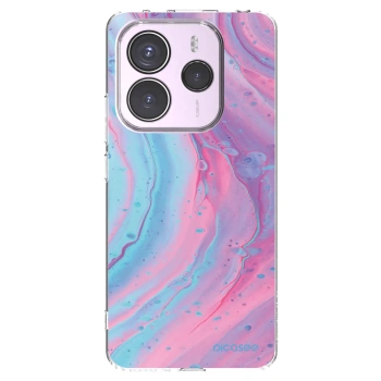 Picasee silikonový průhledný obal pro Xiaomi Redmi Note 14 5G - Pink liquid