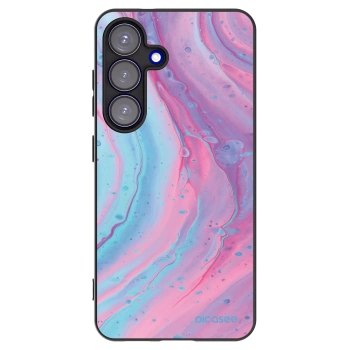 Picasee silikonový černý obal pro Samsung Galaxy S25 5G - Pink liquid