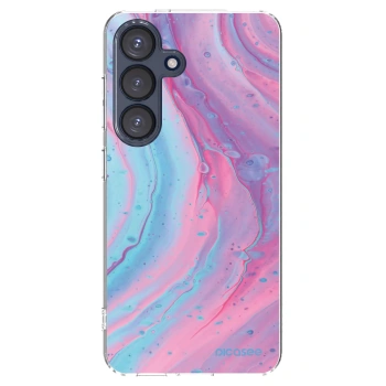 Picasee silikonový průhledný obal pro Samsung Galaxy S25 5G - Pink liquid
