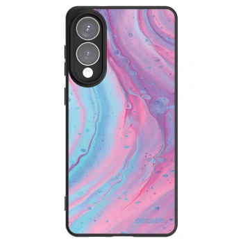 Picasee silikonový černý obal pro Samsung Galaxy S25 Edge 5G - Pink liquid