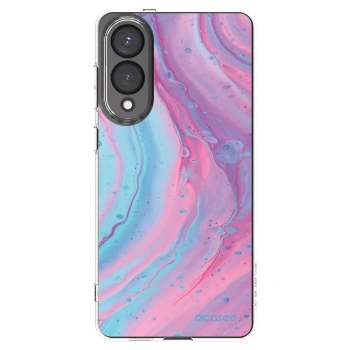 Picasee silikonový průhledný obal pro Samsung Galaxy S25 Edge 5G - Pink liquid