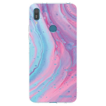 Picasee silikonový průhledný obal pro Huawei Y7 2019 - Pink liquid