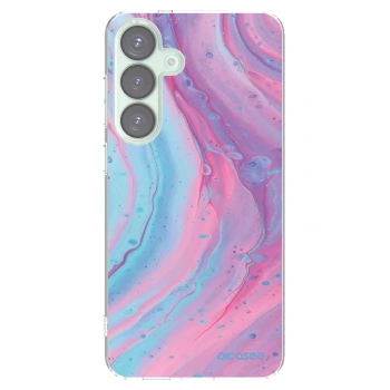 Picasee silikonový průhledný obal pro Samsung Galaxy S25+ 5G - Pink liquid