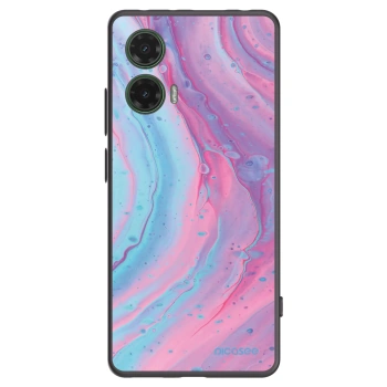 Picasee silikonový černý obal pro Motorola Moto G35 5G - Pink liquid
