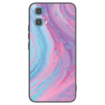 Picasee silikonový černý obal pro Motorola Moto G34 5G - Pink liquid