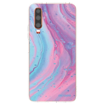Picasee silikonový průhledný obal pro Huawei P30 - Pink liquid