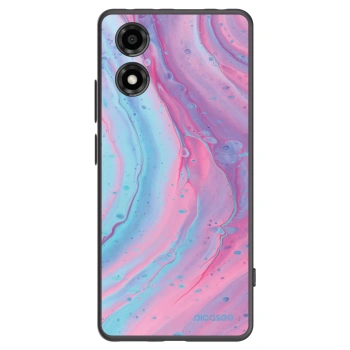 Picasee silikonový černý obal pro Motorola Moto E14 - Pink liquid