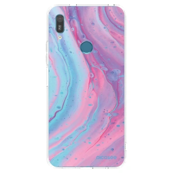 Picasee silikonový průhledný obal pro Huawei Y6 2019 - Pink liquid