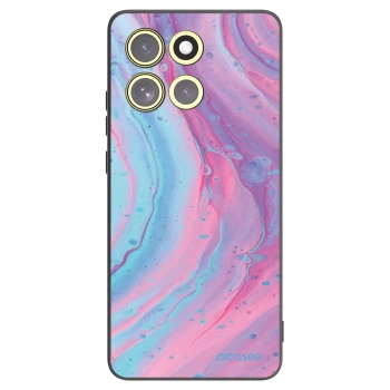 Picasee silikonový černý obal pro Motorola Moto G86 5G - Pink liquid