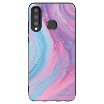 Picasee silikonový černý obal pro Huawei P30 Lite - Pink liquid
