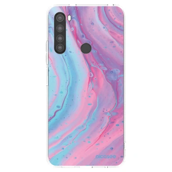 Picasee silikonový průhledný obal pro Xiaomi Redmi Note 8 - Pink liquid