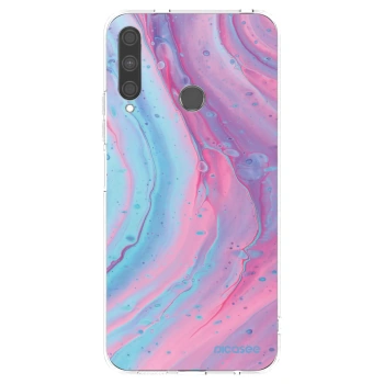 Picasee silikonový průhledný obal pro Huawei P40 Lite E - Pink liquid