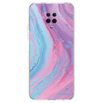Picasee silikonový průhledný obal pro Xiaomi Redmi Note 9 Pro - Pink liquid