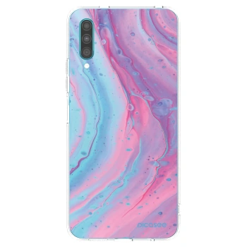 Picasee silikonový průhledný obal pro Samsung Galaxy A30s A307F - Pink liquid