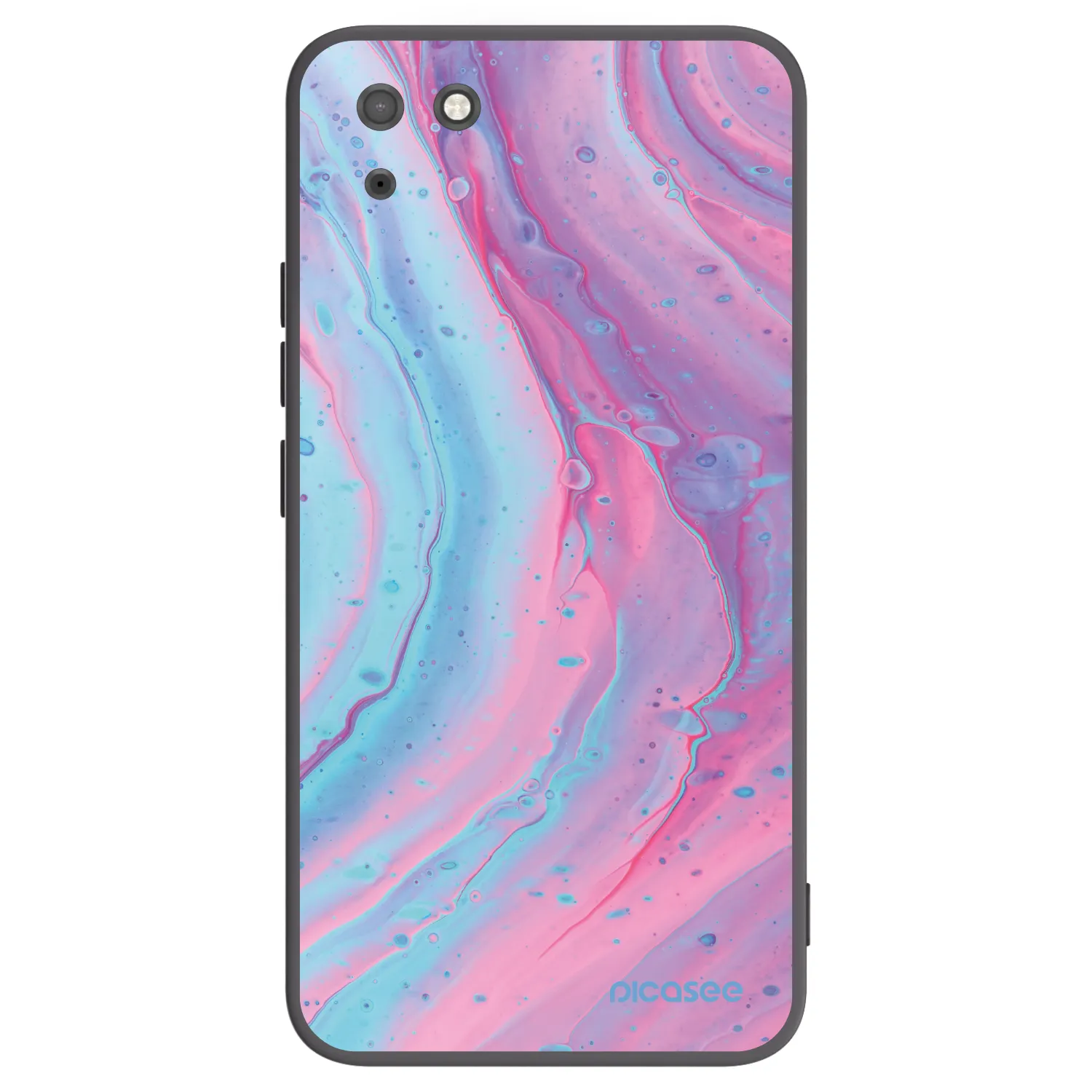 Picasee silikonový černý obal pro Huawei Y5P - Pink liquid
