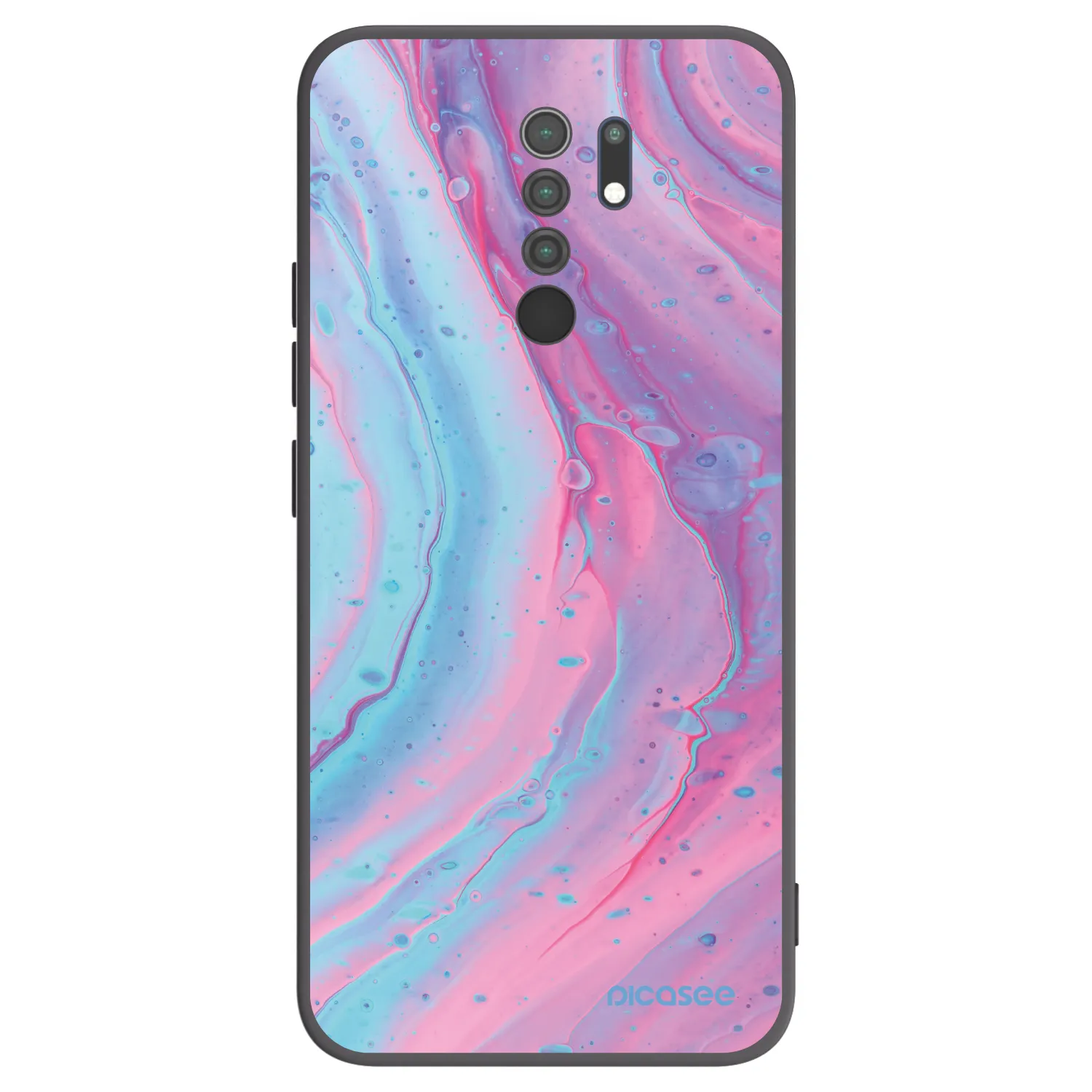 Picasee silikonový černý obal pro Xiaomi Redmi 9 - Pink liquid