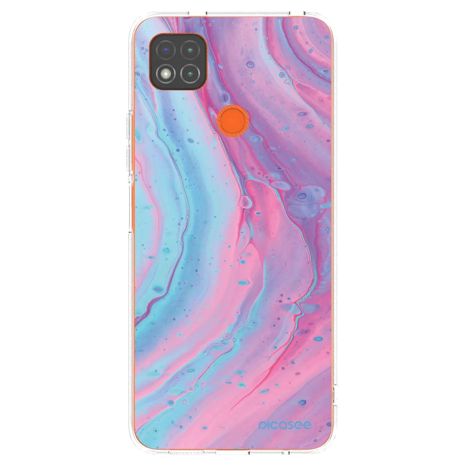 Picasee silikonový průhledný obal pro Xiaomi Redmi 9C - Pink liquid