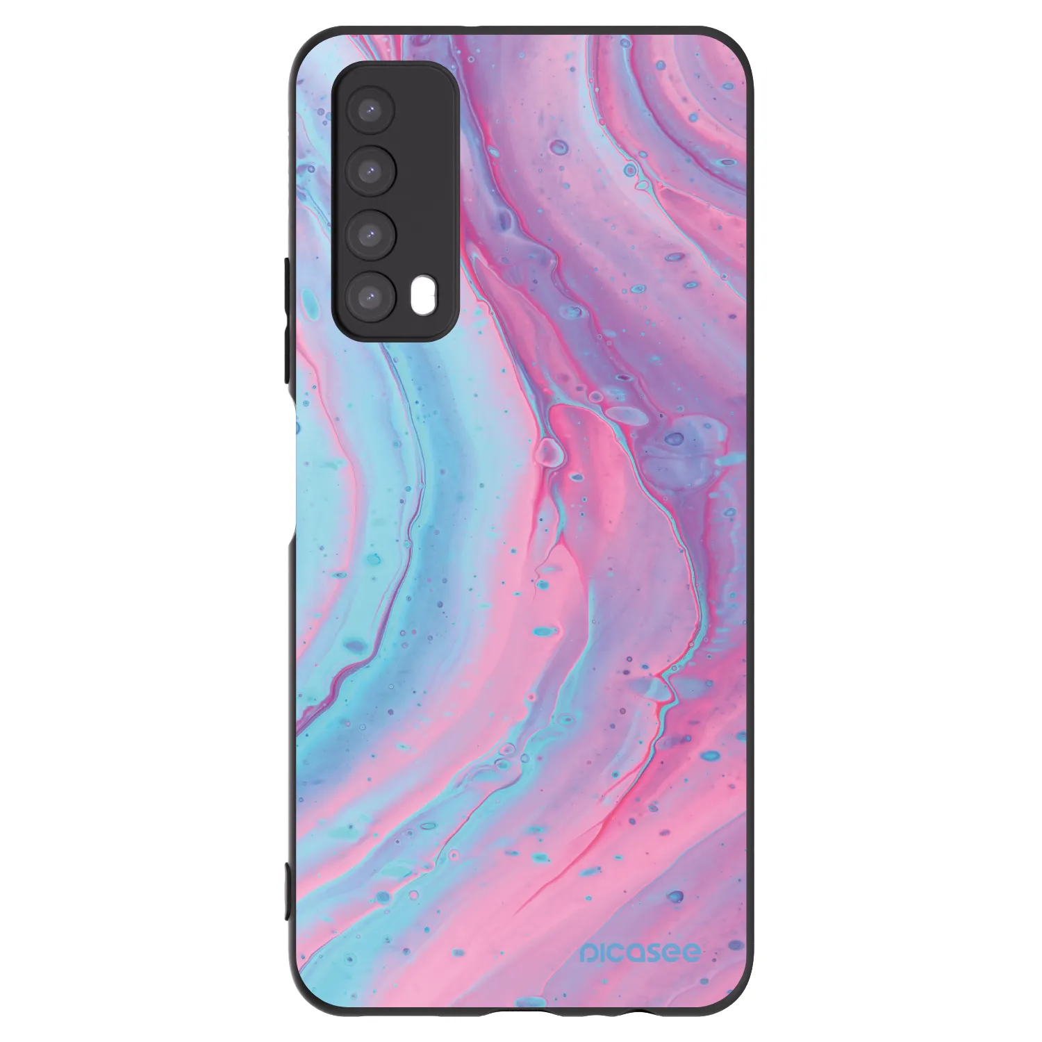 Picasee silikonový černý obal pro Huawei P Smart 2021 - Pink liquid