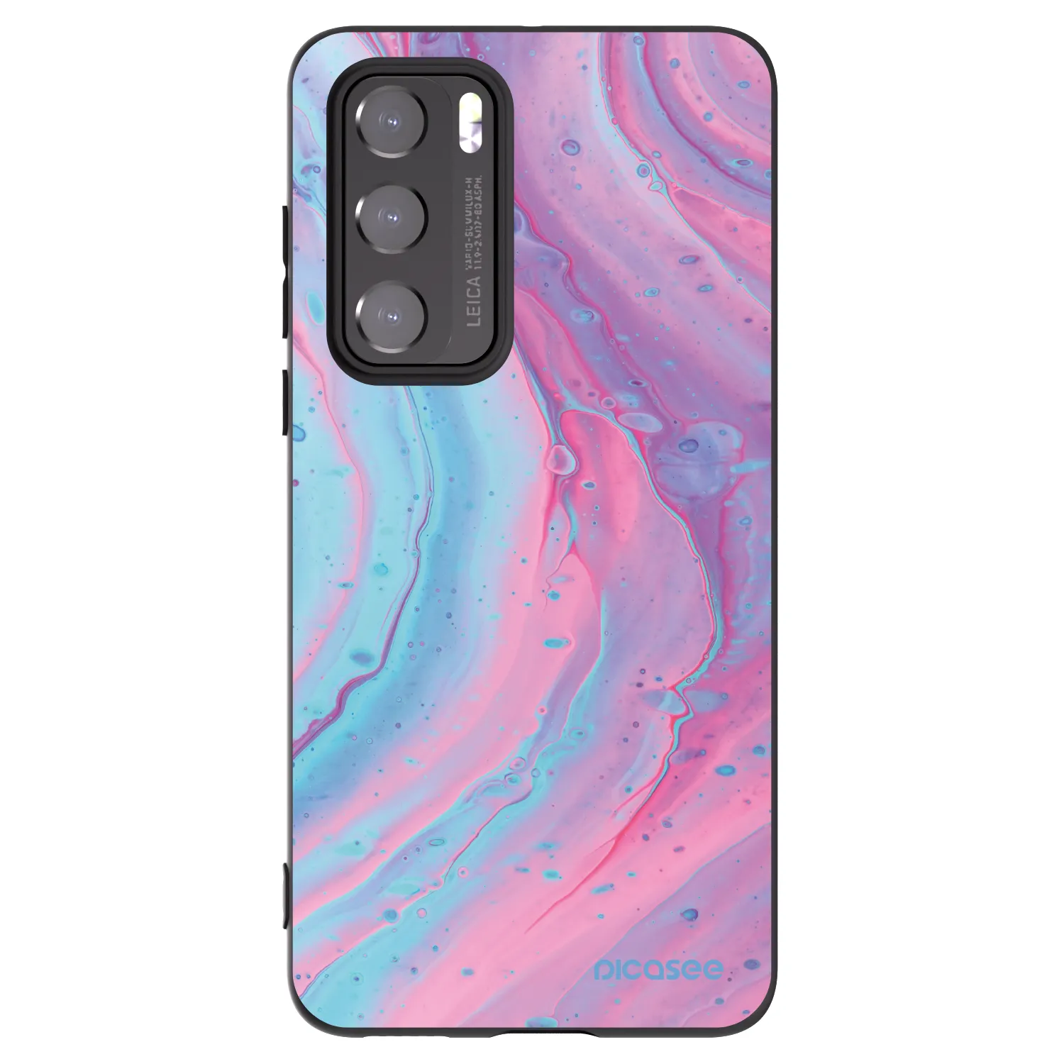 Picasee silikonový černý obal pro Huawei P40 - Pink liquid