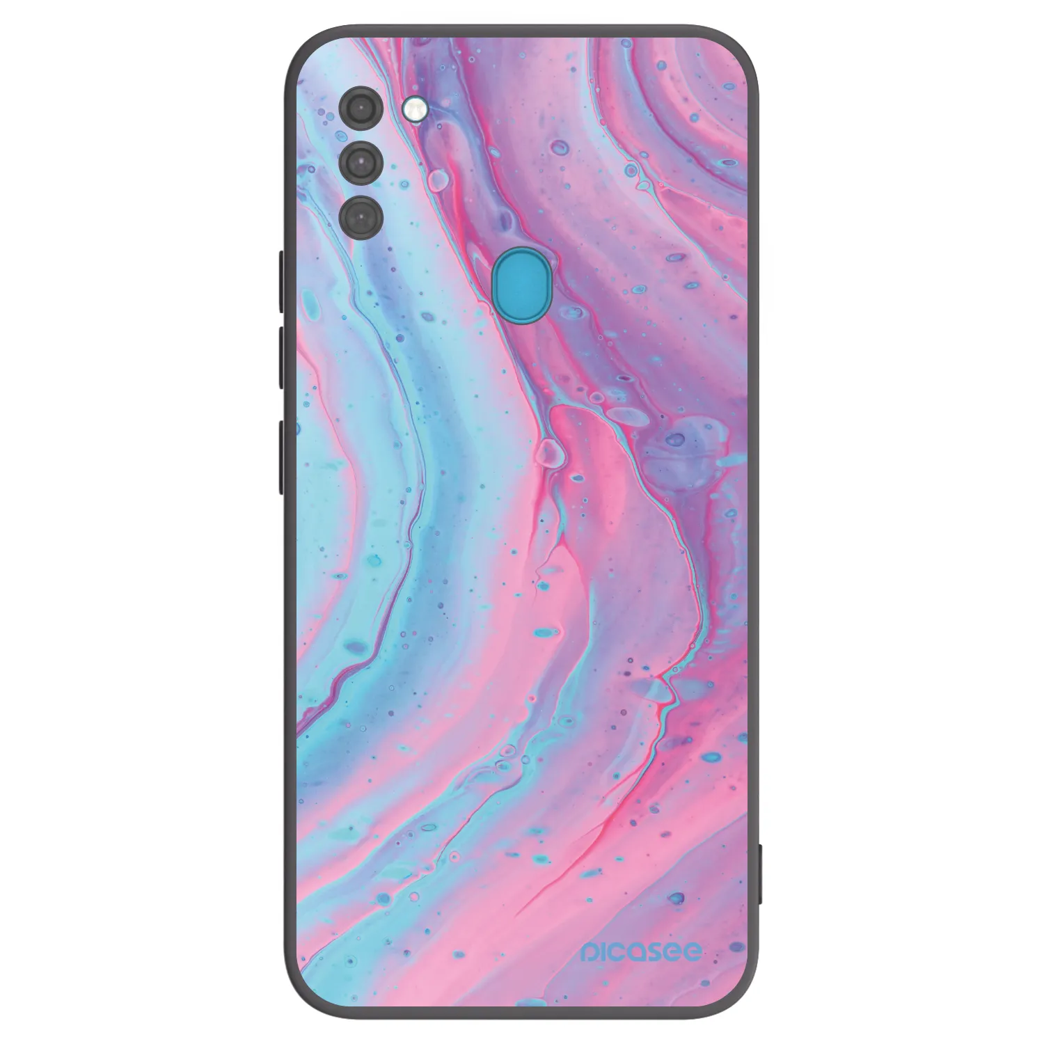 Picasee silikonový černý obal pro Samsung Galaxy M11 - Pink liquid