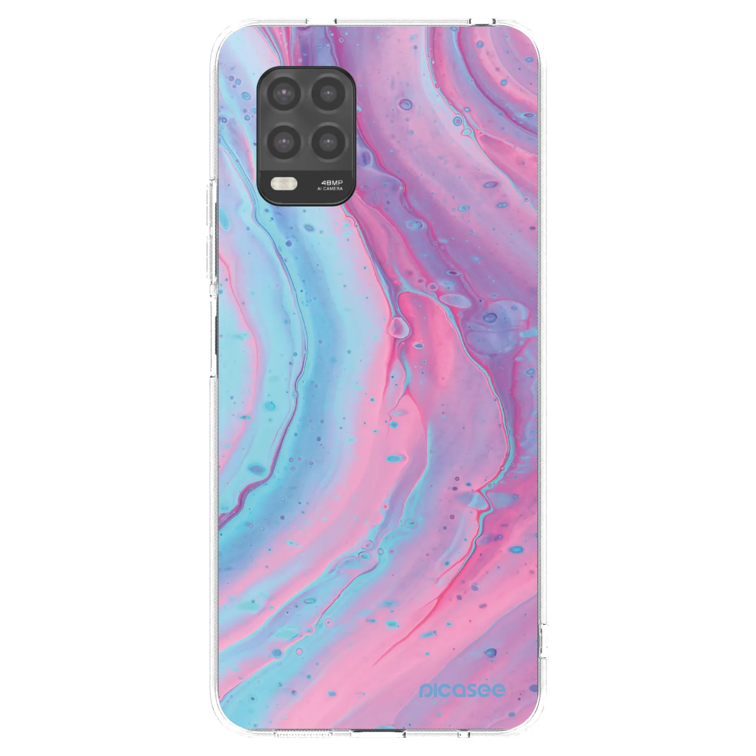 Picasee silikonový průhledný obal pro Xiaomi Mi 10 Lite - Pink liquid