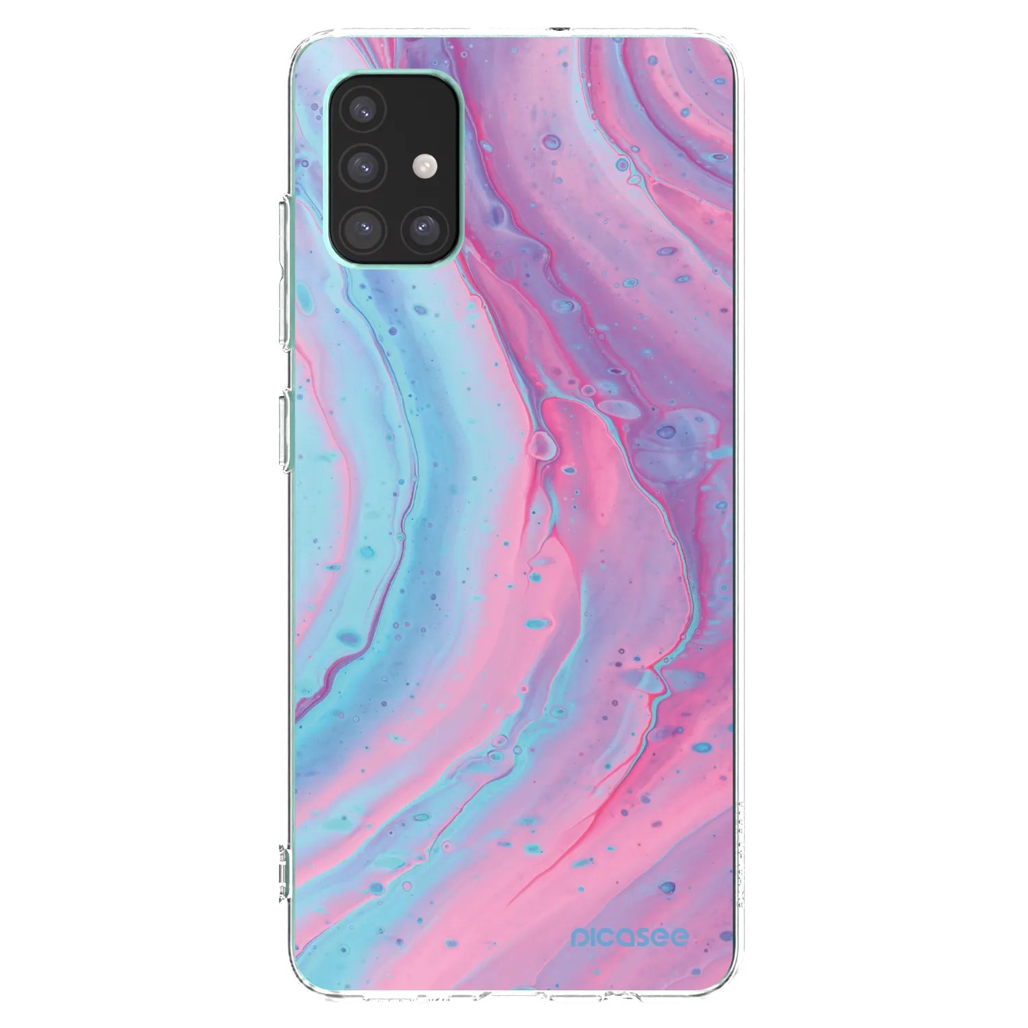 Picasee silikonový průhledný obal pro Samsung Galaxy M51 M515F - Pink liquid
