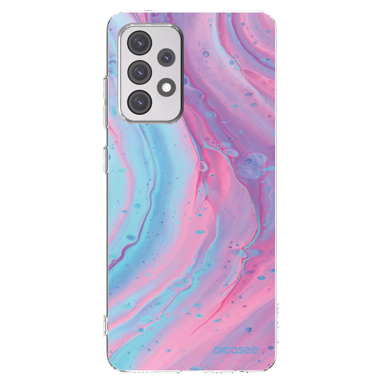 Picasee silikonový průhledný obal pro Samsung Galaxy A52 5G A525F - Pink liquid