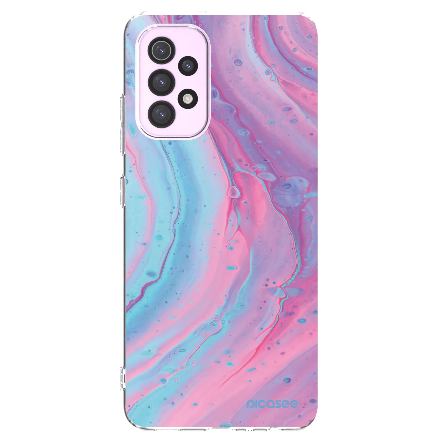 Picasee silikonový průhledný obal pro Samsung Galaxy A32 5G A326B - Pink liquid