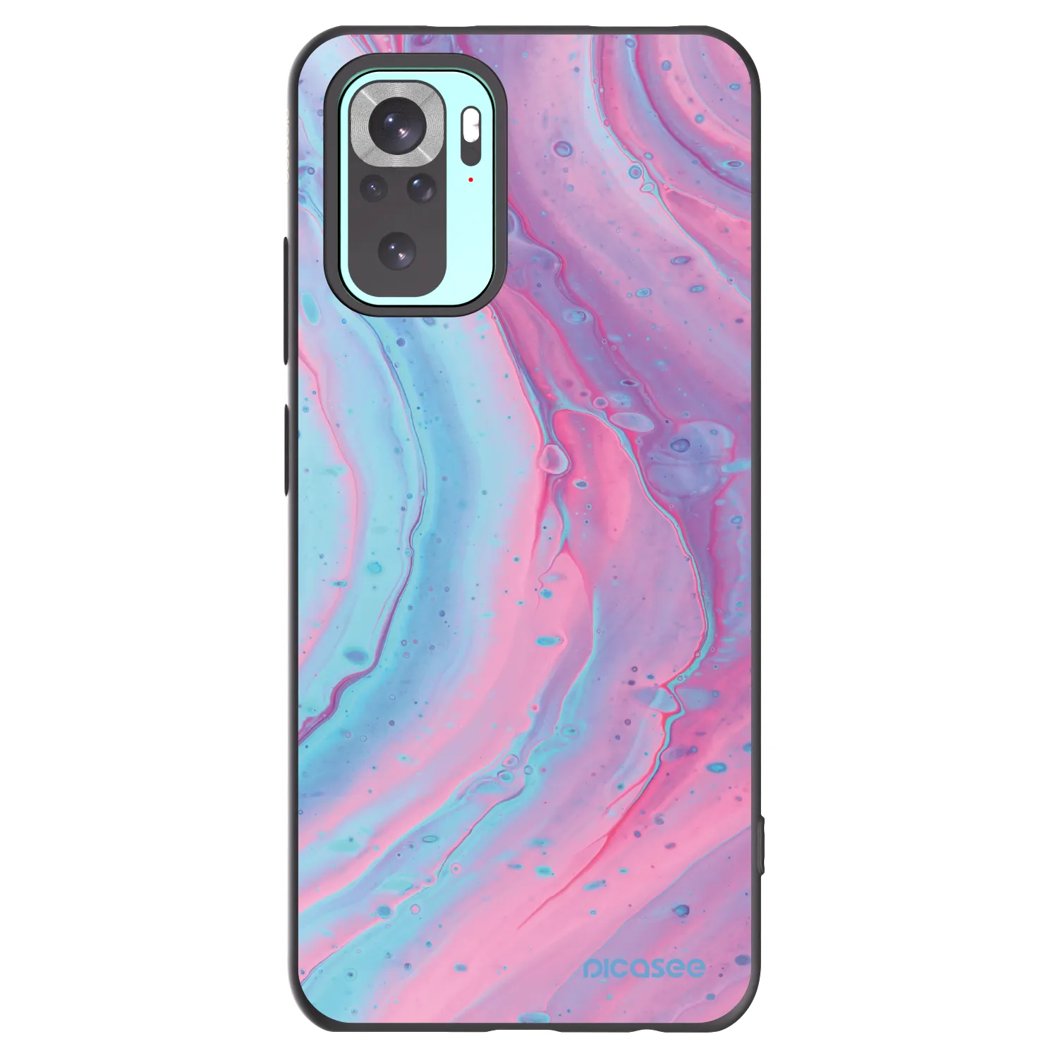 Picasee silikonový černý obal pro Xiaomi Redmi Note 10 Pro - Pink liquid