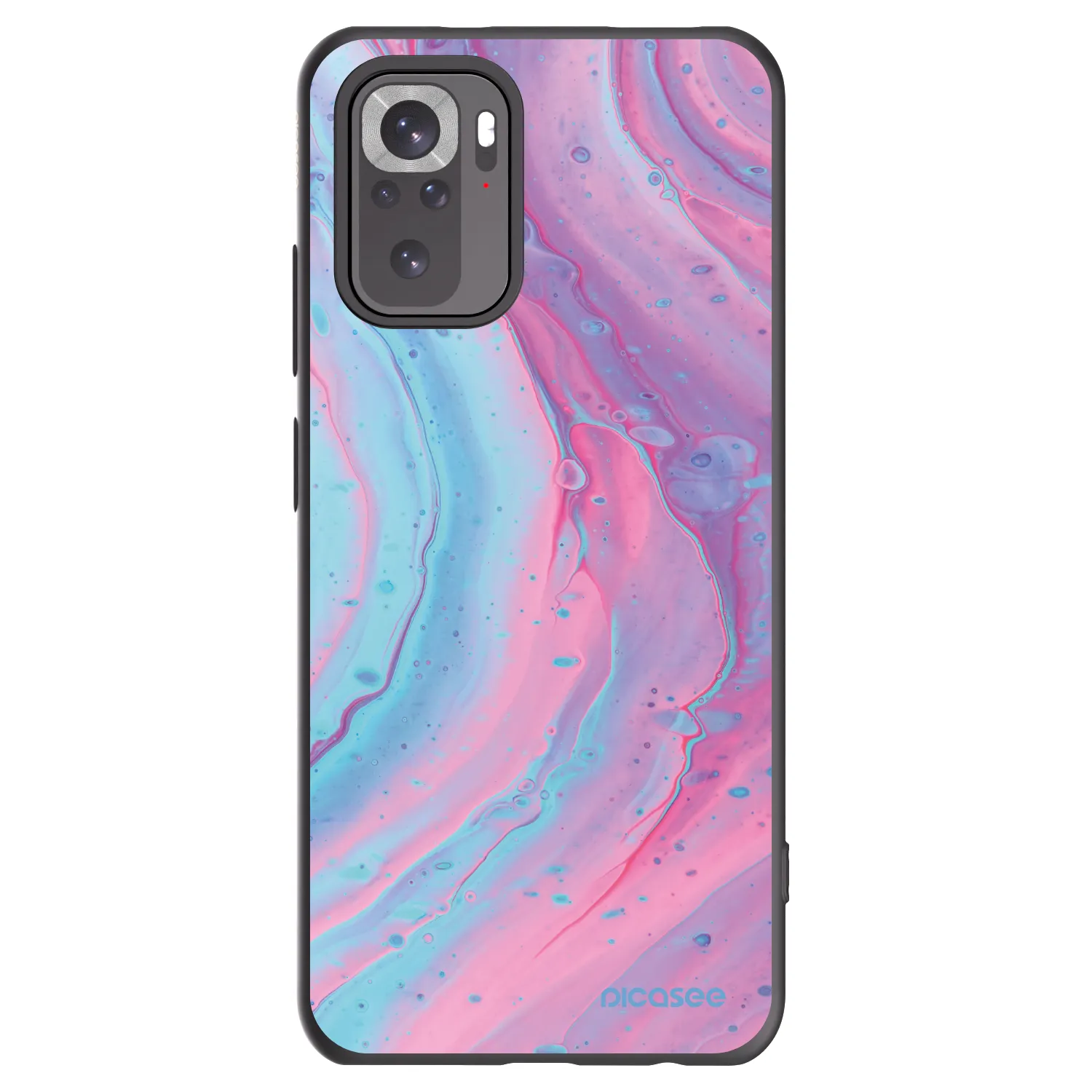 Picasee silikonový černý obal pro Xiaomi Redmi Note 10S - Pink liquid
