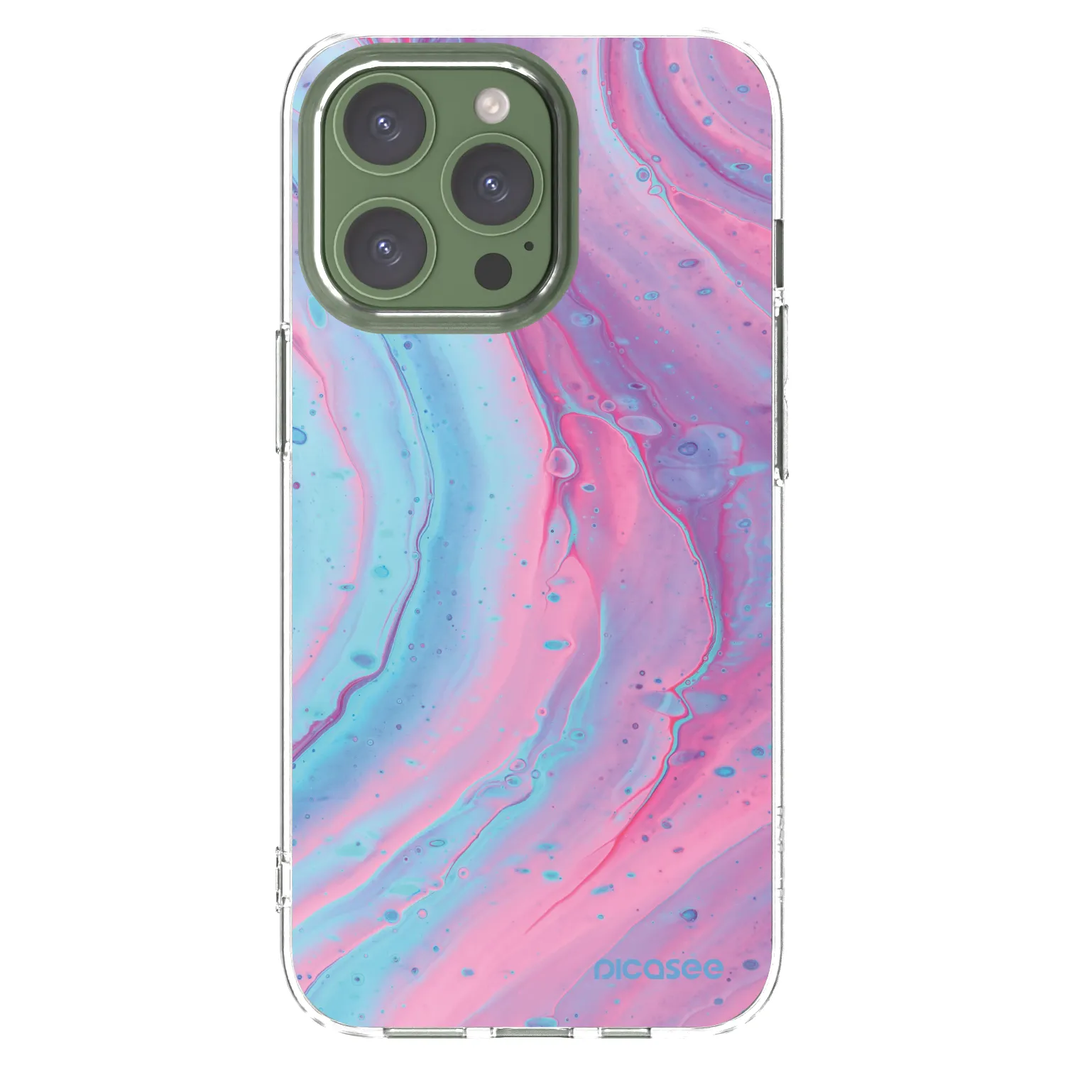 Picasee silikonový průhledný obal pro Apple iPhone 13 Pro - Pink liquid