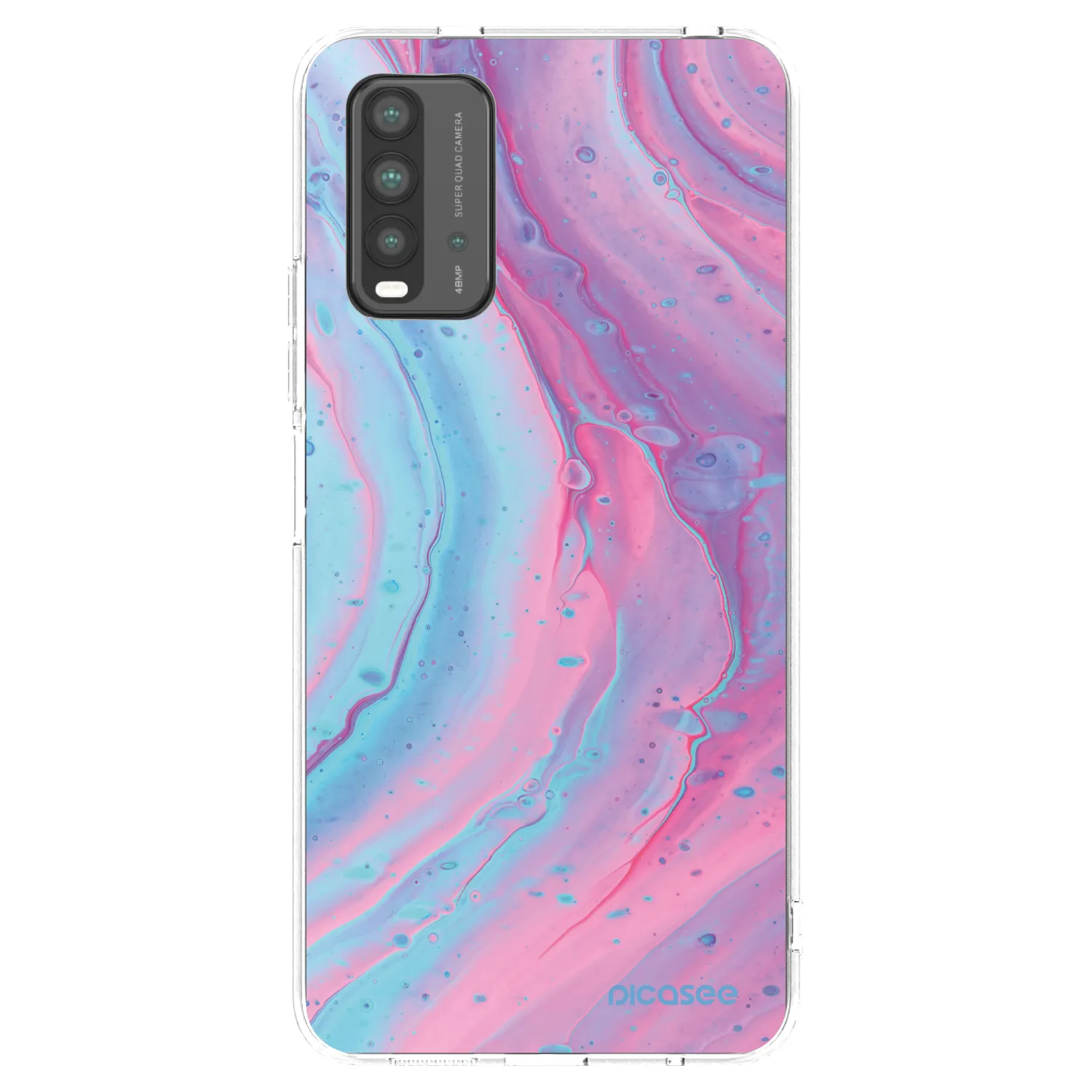 Picasee silikonový černý obal pro Xiaomi Redmi 9T - Pink liquid