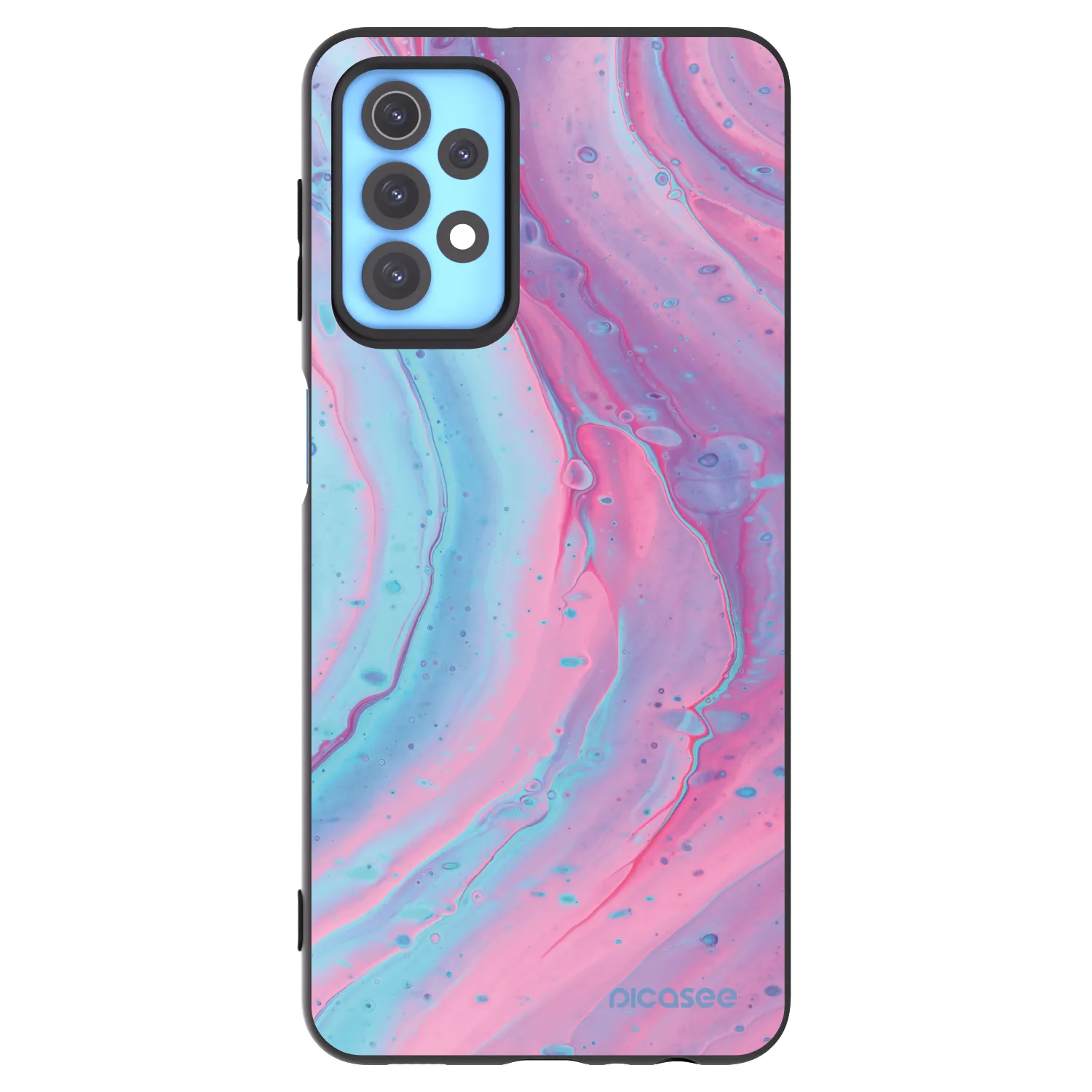 Picasee silikonový černý obal pro Samsung Galaxy A32 4G SM-A325F - Pink liquid