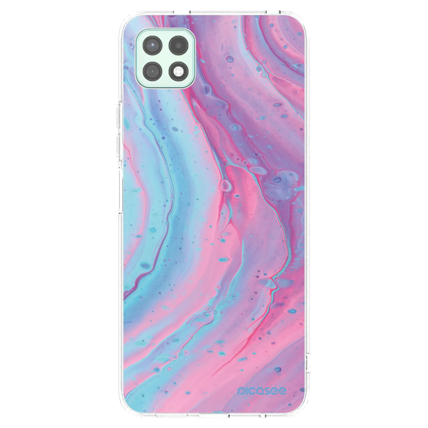 Picasee silikonový průhledný obal pro Samsung Galaxy A22 A226B 5G - Pink liquid