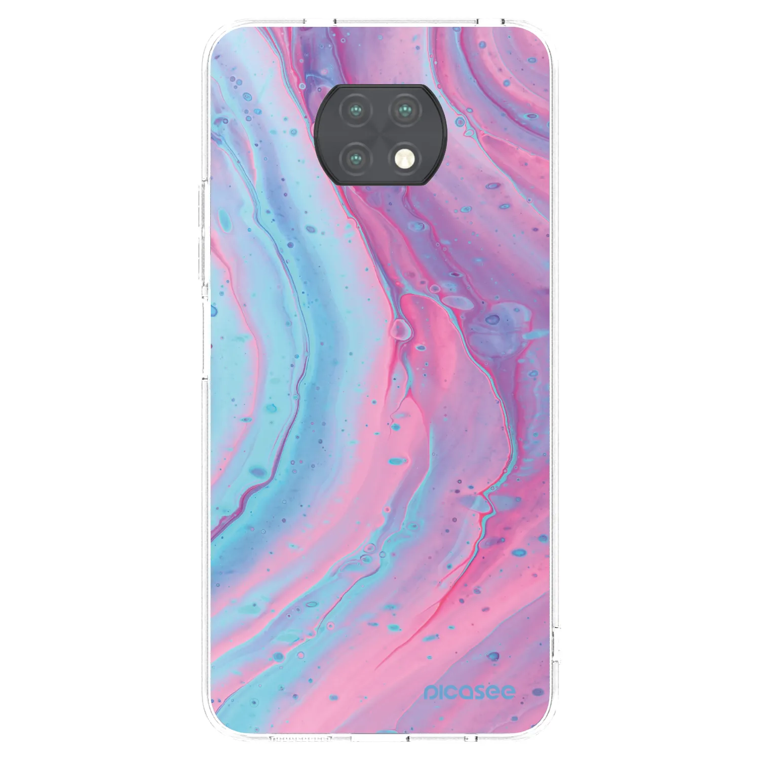 Picasee silikonový průhledný obal pro Xiaomi Redmi Note 9T - Pink liquid