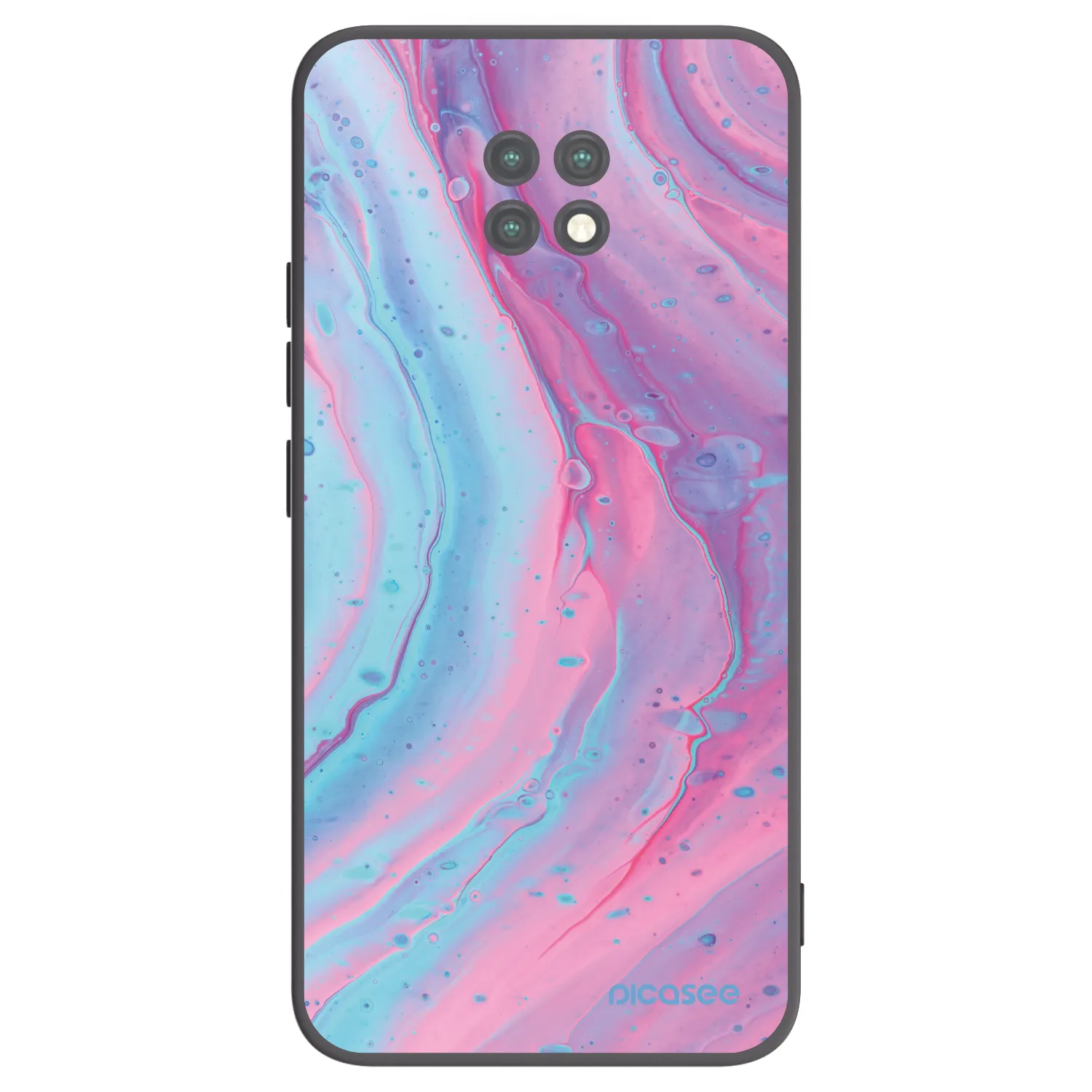 Picasee silikonový černý obal pro Xiaomi Redmi Note 9T - Pink liquid