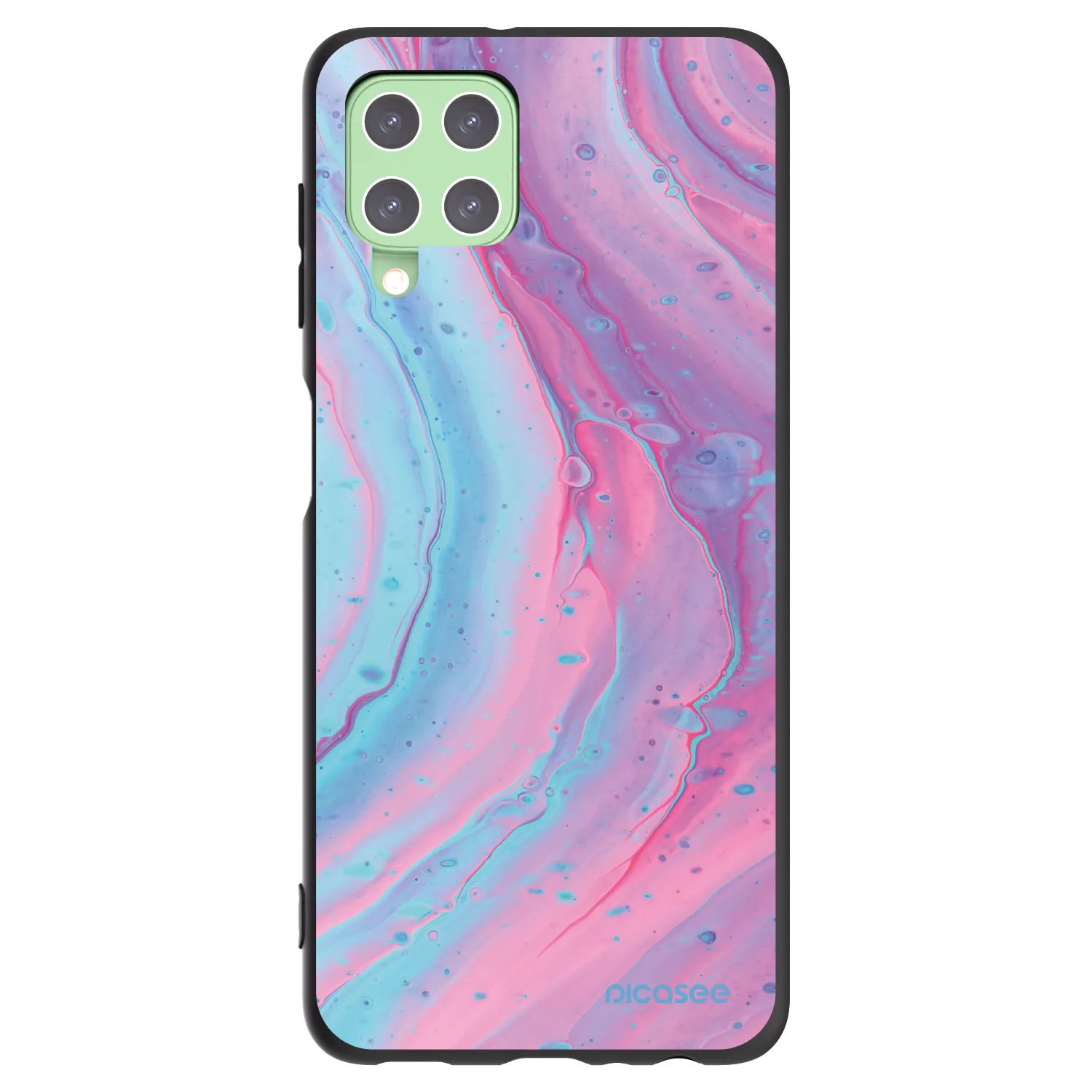 Picasee silikonový černý obal pro Samsung Galaxy A22 A225F 4G - Pink liquid