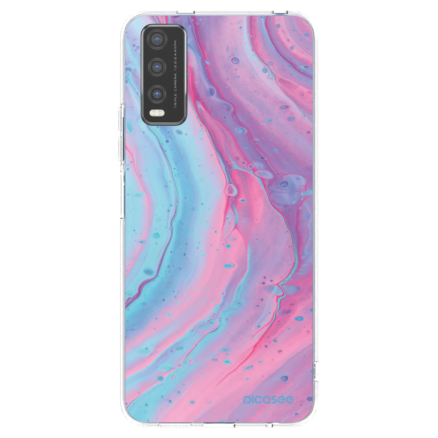 Picasee silikonový průhledný obal pro Vivo Y20s - Pink liquid