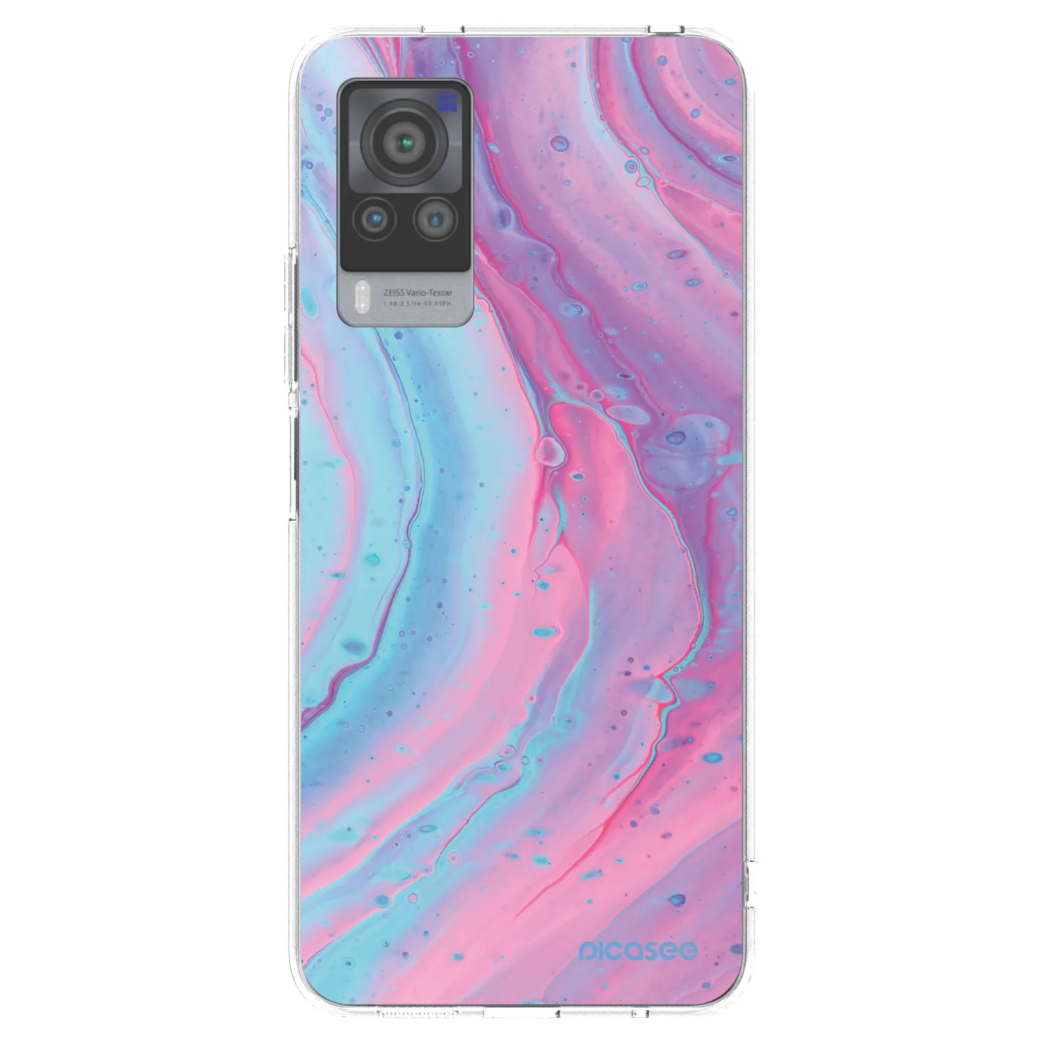 Picasee silikonový průhledný obal pro Vivo X60 Pro 5G - Pink liquid