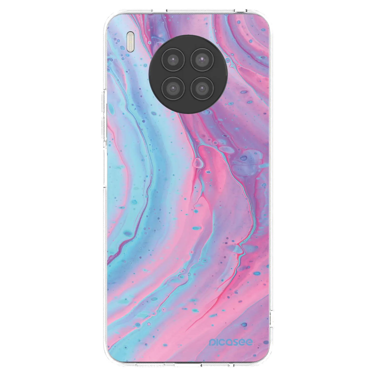 Picasee silikonový průhledný obal pro Huawei Nova 8i - Pink liquid
