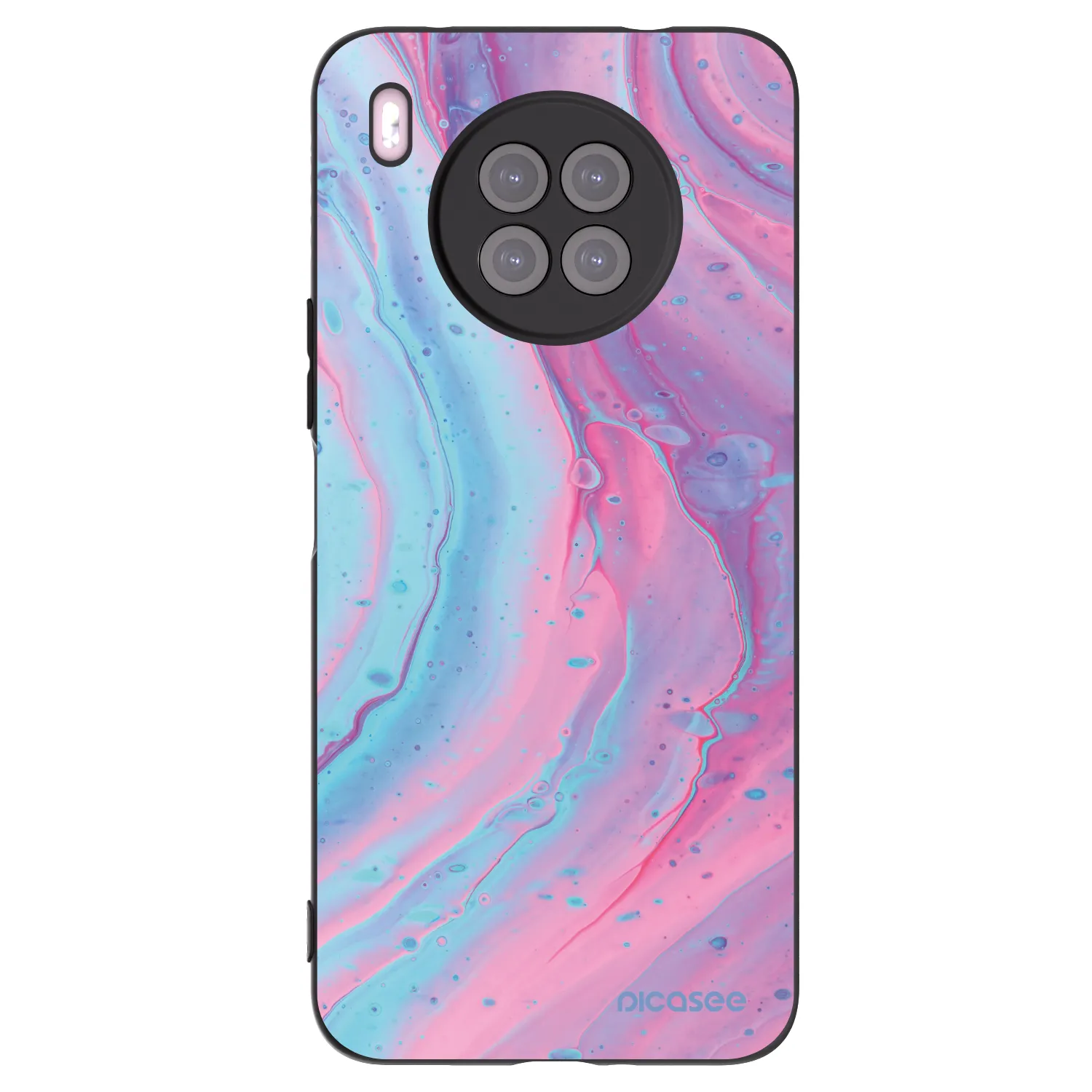 Picasee silikonový černý obal pro Huawei Nova 8i - Pink liquid