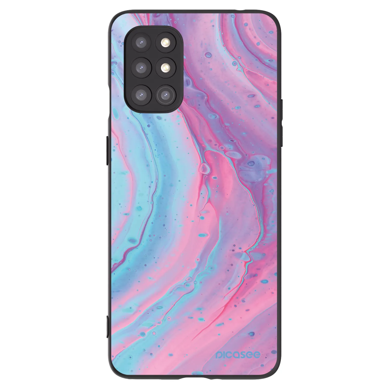 Picasee silikonový černý obal pro OnePlus 8T - Pink liquid