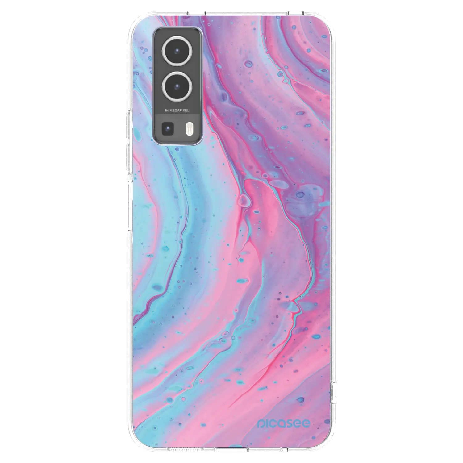 Picasee silikonový průhledný obal pro Vivo Y72 5G - Pink liquid