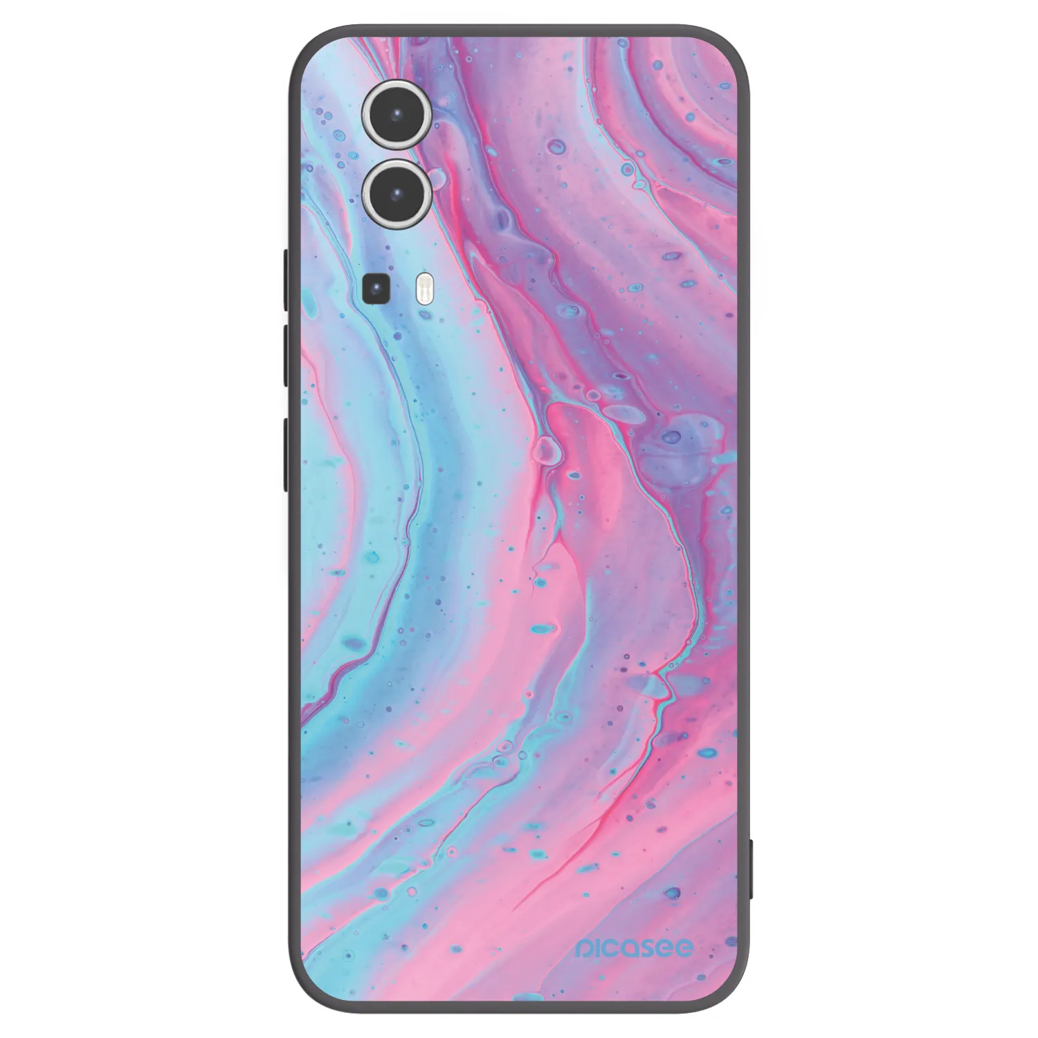 Picasee silikonový černý obal pro Vivo Y72 5G - Pink liquid