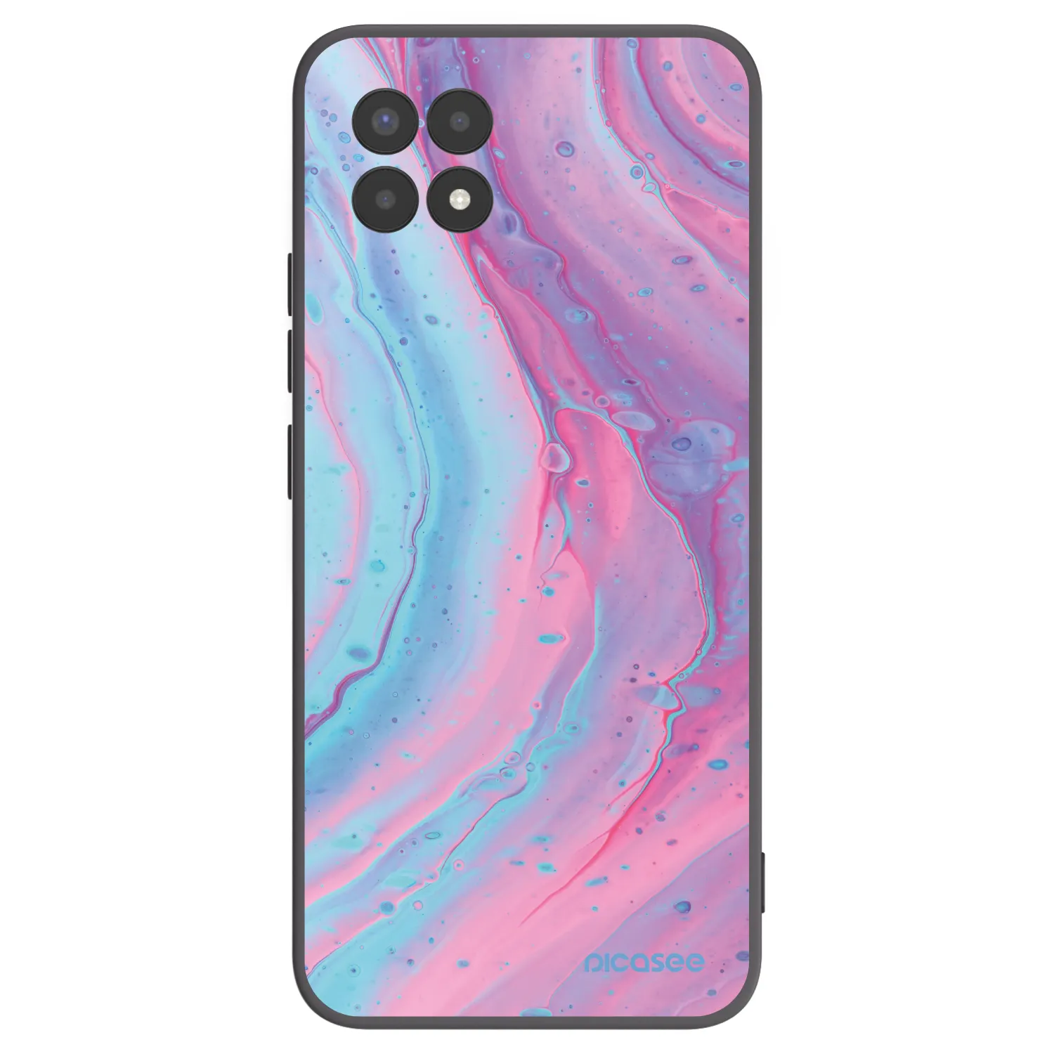 Picasee silikonový černý obal pro Realme 8i - Pink liquid
