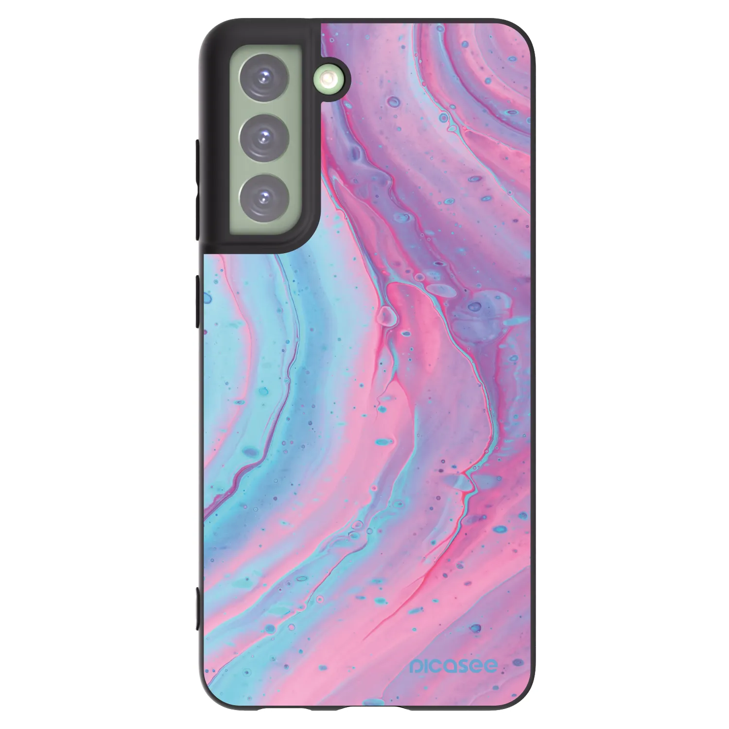 Picasee silikonový černý obal pro Samsung Galaxy S21 FE 5G - Pink liquid