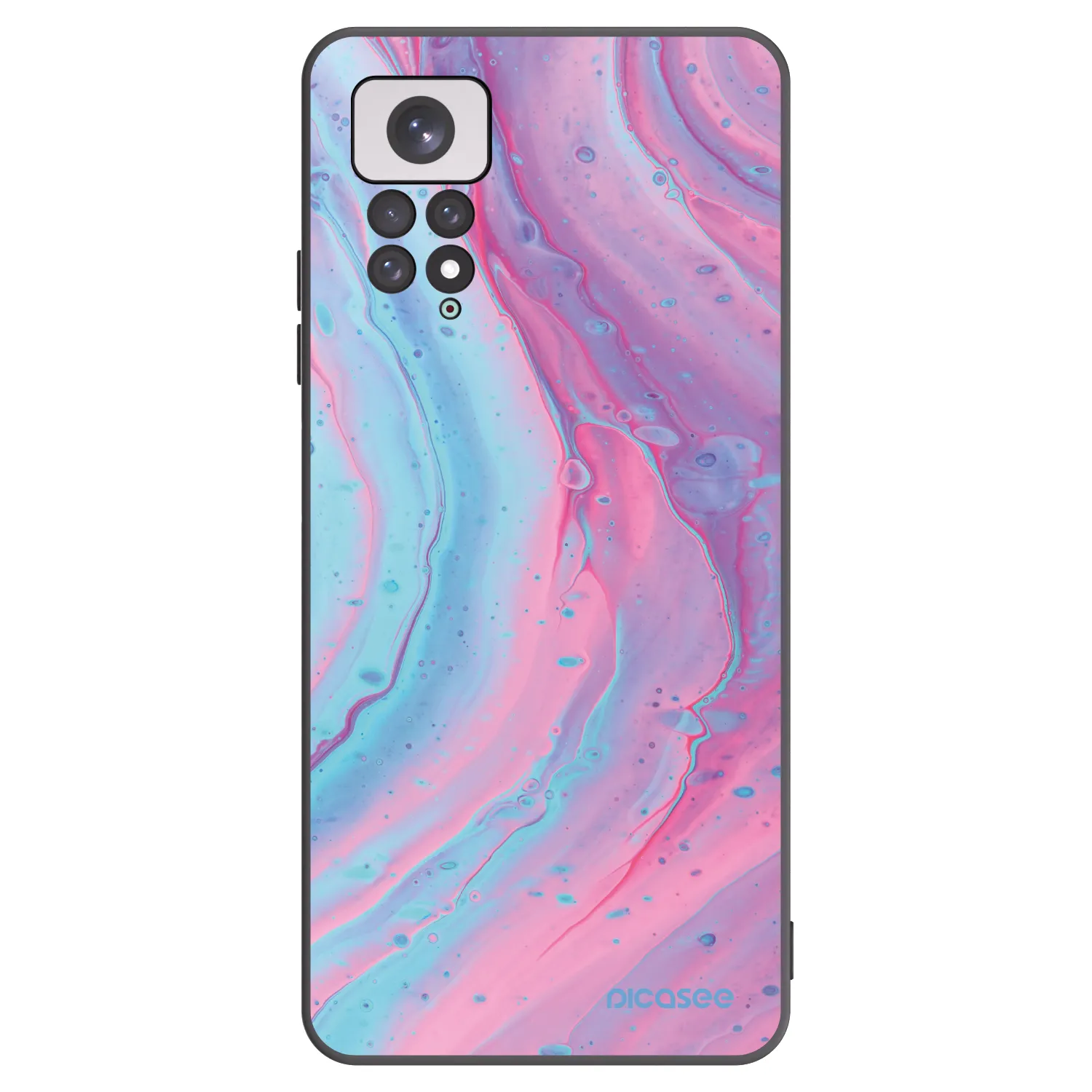Picasee silikonový černý obal pro Xiaomi Redmi Note 11 - Pink liquid