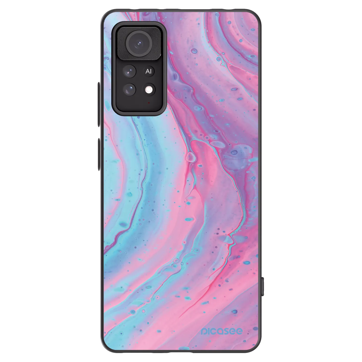 Picasee silikonový černý obal pro Xiaomi Redmi Note 11 Pro - Pink liquid