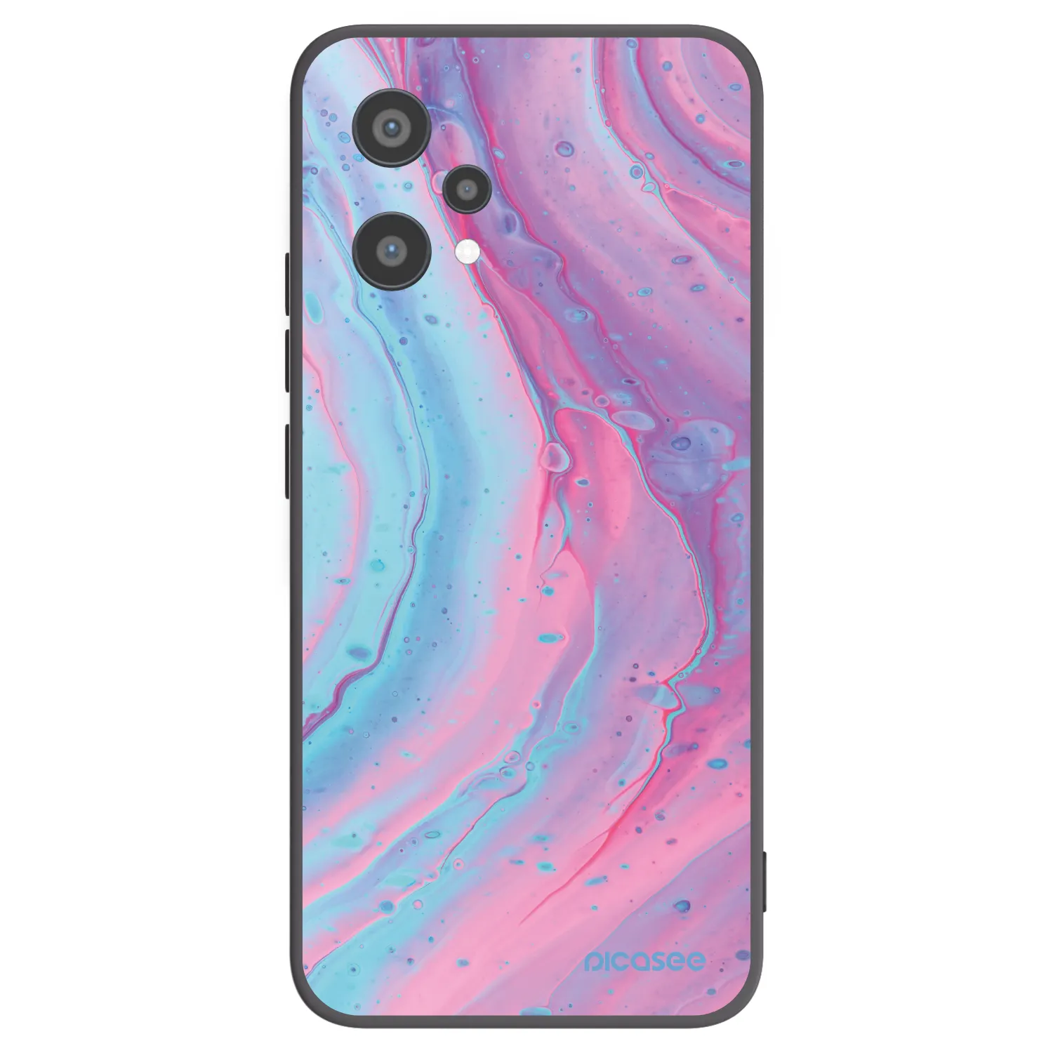 Picasee silikonový černý obal pro Realme 9 Pro 5G - Pink liquid